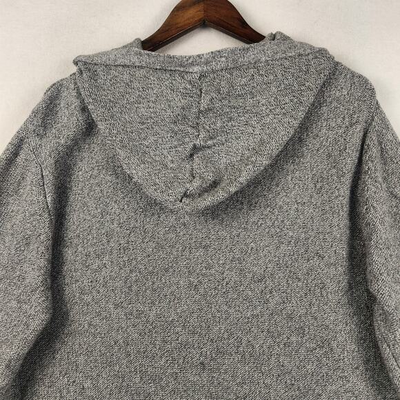 Prana North Loop Hooded Sweater Men’s SZ LG Knitted Gray Organic Cotton Slim - Picture 6 of 16